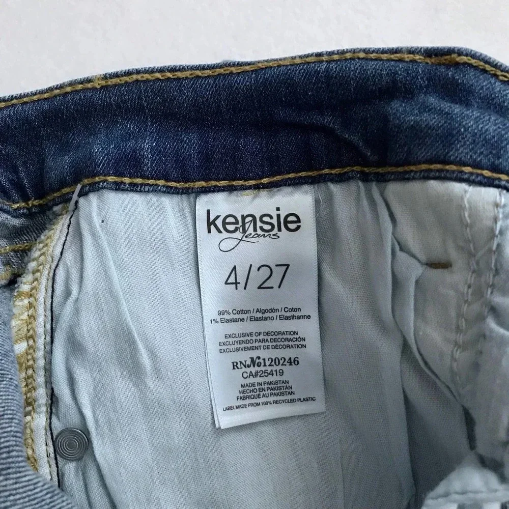 Kensie NWT Distressed Skinny Crop Jeans Women 4/27